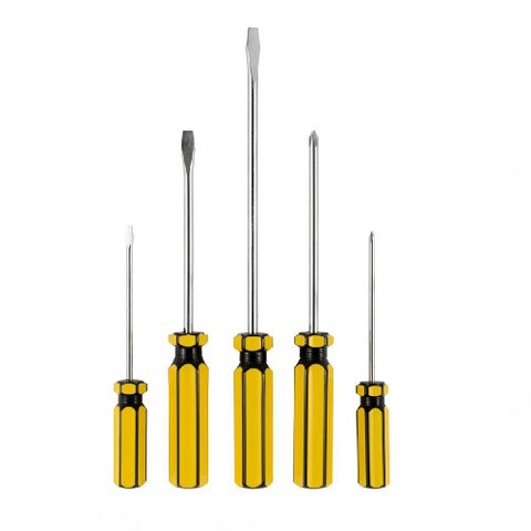 Jogo Chave de Fenda Philips Kit 5 Pecas Aço Eletricista Ferramenta Multiuso Reparos Manutencao Ofici