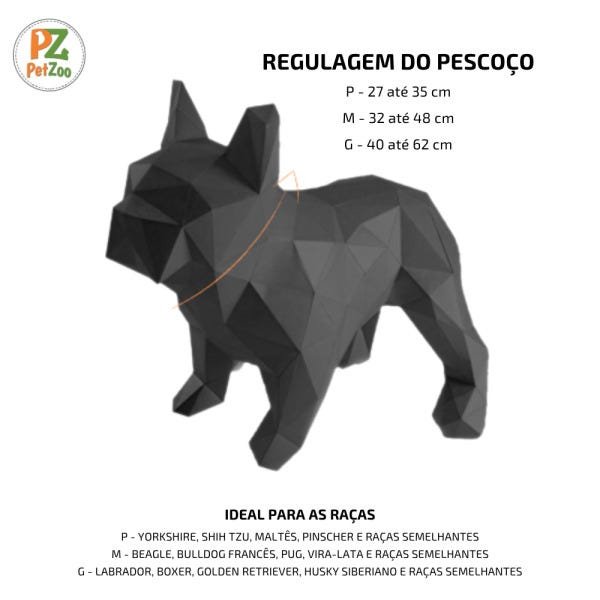 Conjunto coleira, peitoral e guia para cachorro - Tamanho Pequeno - Modelo Black - 4