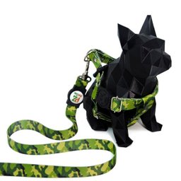 Conjunto coleira,peitoral e guia para cachorro - Tamanho Grande - Modelo Exercito - 3