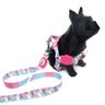 Conjunto coleira, peitoral e guia para cachorro - Tamanho Pequeno - Modelo Flamingo - 3