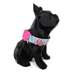 Conjunto coleira, peitoral e guia para cachorro - Tamanho Médio - Modelo Flamingo - 2