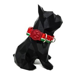 Conjunto coleira, peitoral e guia para cachorro - Tamanho Médio - Modelo Melancia - 2
