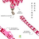 Ver imagem 4 de Conjunto Coleira, Peitoral e Guia para Cachorro - Tamanho Pequeno - Modelo Pata Rosa