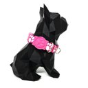 Ver imagem 2 de Conjunto Coleira, Peitoral e Guia para Cachorro - Tamanho Pequeno - Modelo Pata Rosa