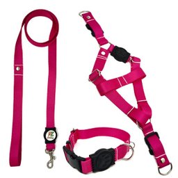 Conjunto coleira,peitoral e guia para cachorro - Tamanho Grande - Modelo Pink - 1