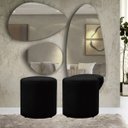 Ver imagem 1 de 2 Puff Decorativo Triunfo Viena Tecido Veludo Pé de Plastico:preto