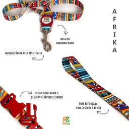 Conjunto peitoral, guia e cinto para cachorro - Tamanho Pequeno - Modelo Afrika - 4