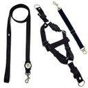 Ver imagem 1 de Conjunto Peitoral, Guia e Cinto para Cachorro - Tamanho Grande - Modelo Black