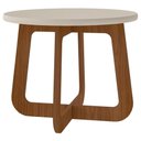 Ver imagem 6 de Mesa Centro Redonda 65cm para Sala Mdf Rexxar Cedro/off A09 - Mpozenato