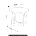 Ver imagem 4 de Mesa Centro Redonda 65cm para Sala Mdf Rexxar Cedro/off A09 - Mpozenato