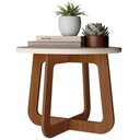 Ver imagem 2 de Mesa Centro Redonda 65cm para Sala Mdf Rexxar Cedro/off A09 - Mpozenato