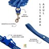 Conjunto peitoral, guia e cinto para cachorro - Tamanho Médio - Modelo Listrado Azul - 3