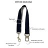Conjunto peitoral, guia e cinto para cachorro - Tamanho Pequeno - Modelo Listrado Preto - 3