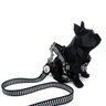 Conjunto peitoral, guia e cinto para cachorro - Tamanho Pequeno - Modelo Listrado Preto - 2
