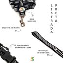 Ver imagem 3 de Conjunto Peitoral, Guia e Cinto para Cachorro - Tamanho Médio - Modelo Listrado Preto