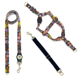 Conjunto peitoral, guia e cinto para cachorro - Tamanho Grande - Modelo Mexicano