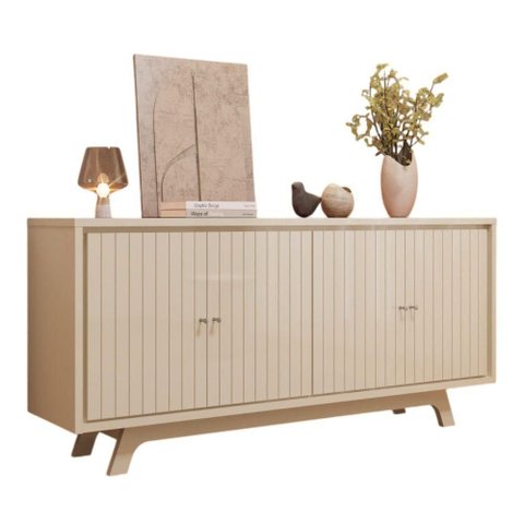 Buffet Aparador Soleil 4 Portas 2 Prateleiras MDF-MDP Off White Mabe Magazine
