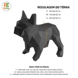 Conjunto peitoral e guia para cachorro - Tamanho Pequeno - Modelo Listrado Preto - 6