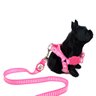 Conjunto peitoral e guia para cachorro - Tamanho Pequeno - Modelo Listrado Rosa - 3