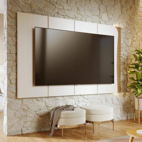 Painel Suspenso para Tv Amalfi Off White Matte Freijó – Colibri