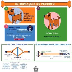 Peitoral para Cachorro - Tamanho Gg - Básico Rosa - 5