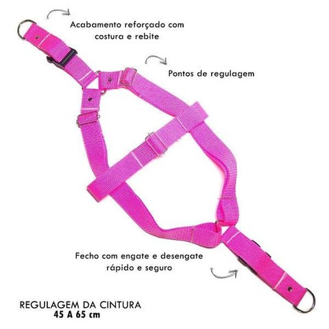 Peitoral para Cachorro - Tamanho Médio - Básico Rosa