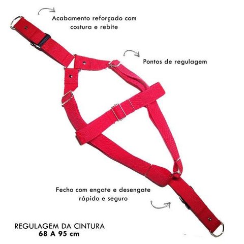 Peitoral para Cachorro - Tamanho Gg - Básico Vermelho