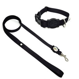 Conjunto coleira e guia para cachorro - Tamanho Grande - Modelo Black - 1