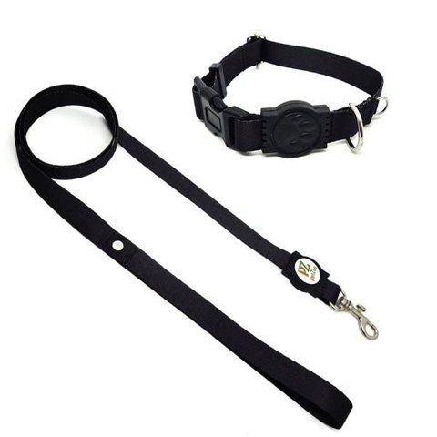 Conjunto Coleira e Guia para Cachorro - Tamanho Grande - Modelo Black