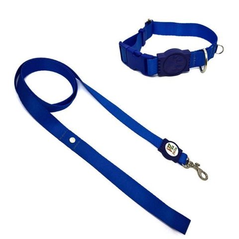Conjunto Coleira e Guia para Cachorro - Tamanho Médio - Modelo Blue