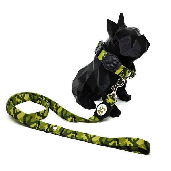 Conjunto coleira e guia para cachorro - Tamanho Pequeno - Modelo Exercito - 2