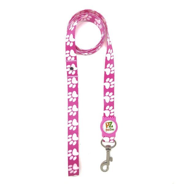 Conjunto Coleira e Guia para Cachorro - Tamanho Grande - Modelo Pata Rosa - 4