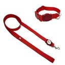 Ver imagem 1 de Conjunto Coleira e Guia para Cachorro - Tamanho Pequeno - Modelo Red
