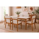 Ver imagem 1 de Mesa Sala Condessa 160cm+6 Cadeiras Lady Eucalipto Nesher