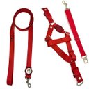 Ver imagem 1 de Conjunto Peitoral, Guia e Cinto para Cachorro - Tamanho Médio - Modelo Red