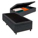 Ver imagem 1 de Cama Box Bau Solteiro Blindado Nature Cinza 78x188