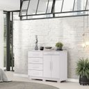 Ver imagem 2 de Cômoda Grande Sapateira Quarto 5 Gavetas 2 Portas Sirios Branco