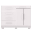 Ver imagem 1 de Cômoda Grande Sapateira Quarto 5 Gavetas 2 Portas Sirios Branco