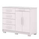 Ver imagem 3 de Cômoda Grande Sapateira Quarto 5 Gavetas 2 Portas Sirios Branco
