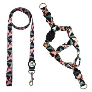 Conjunto peitoral e guia para cachorro - Tamanho Pequeno - Modelo Abstrata