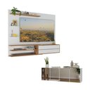 Ver imagem 1 de Painel para Tv até 65 Polegadas com Aparador 4 Portas com Espelho Multimóveis Mp1088 Rustic/branco