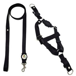 Conjunto peitoral e guia para cachorro - Tamanho Pequeno - Modelo Black - 1