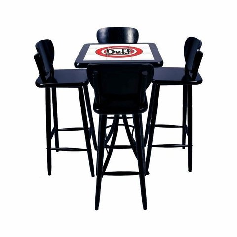 Jogo Mesa Quadrada Alto 60 X 60 Cm para Cozinha Duff 4 Lugares