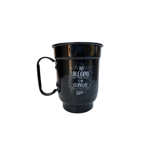 Canecas (2) Preta Cerveja Aluminio 600ml C Bandeja Churrasco Utensilios do Chef
