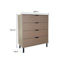 Ver imagem 2 de Cômoda Moderna 4 Gavetas com Detalhe Ripado 80cm Ditália