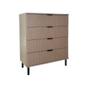 Ver imagem 3 de Cômoda Moderna 4 Gavetas com Detalhe Ripado 80cm Ditália