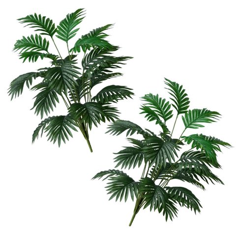 2 Planta Artificial Samambaia Silicone 48cm Verde Permanente Decoração Elegante Moderna Luxo