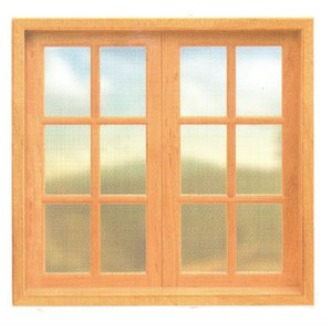 Janela de Abrir Vidrinho - Madeira Maciça - Angelim:1,20m X 1,50m