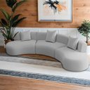 Ver imagem 2 de Kit Sofá Modular 4 Lugares Moderno Curvo Orgânico Duna Linho