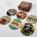 Ver imagem 2 de Porta Copos e Xícaras em Mdf Coffee 6 Descansos com Caixinha Artesanal Personalizados
